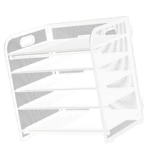 ZIHDKE Briefablage 5-stufiger Briefablage-Organizer aus Papier mit ausziehbarer Schublade und 2 Stifthaltern, Schreibtisch-Organizer for Bürobedarf(White,A) von ZIHDKE