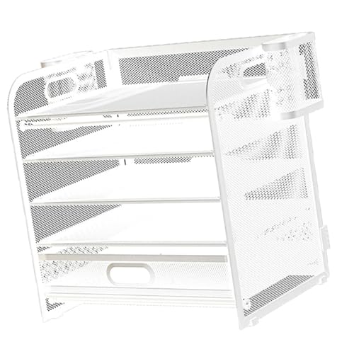 ZIHDKE Briefablage 5-stufiger Briefablage-Organizer aus Papier mit ausziehbarer Schublade und 2 Stifthaltern, Schreibtisch-Organizer for Bürobedarf(White,B) von ZIHDKE