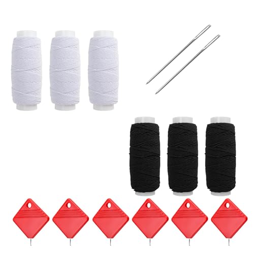 ZIJANG Sewing Thread 6 Rollen Elastisches Nähgarn, Elastikkordel zum Nähen, mit 6 Nadeleinfädler, Textilnähgarn, Nähgarn für Korsetts, Röcke, Overalls von ZIJANG