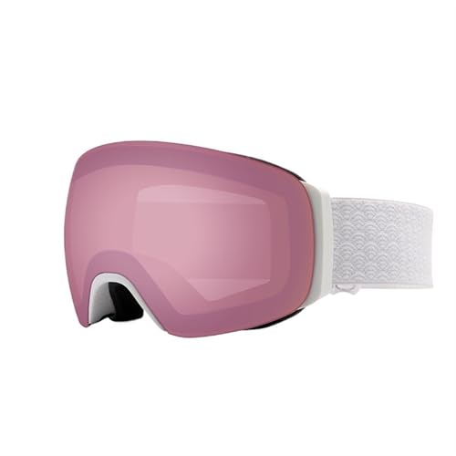 ZILUXI Damen und Herren Snowboardbrille, Anti Fog UV Schutzbrille Motorradbrillen, Outdoor Aktivitäten Skifahren Radfahren Snowboard, Brille(Pink) von ZILUXI