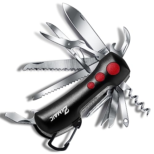 ZIMAIC Taschenmesser，Multitool Messer Schweizer Taschenmesser Vatertag Geschenk - Multifunktionswerkzeug mit 15 Funktionen Taschenwerkzeug für Campen und Notfälle von ZIMAIC