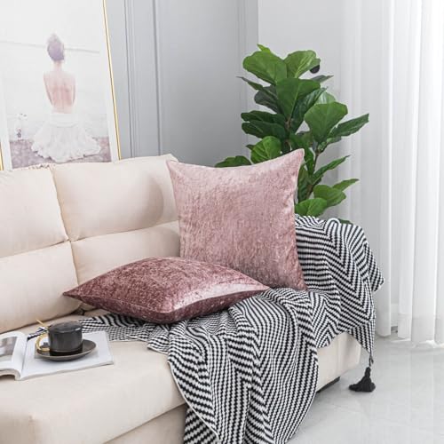 ZIMEL HOMES 2 Stück Pannesamt Kissenbezug 43cm, 50cm, 55cm, 60cm Weiche Quadratische Kissenbezüge für Sofa Bett Couch Kissenbezug von ZIMEL HOMES