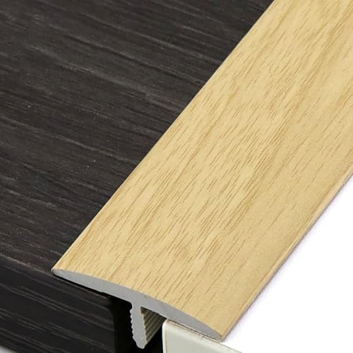 übergangsprofil Übergangsleiste für Holzmaserung und Bodenbeläge mit Metallsäge, T-förmige Schwellenrampe für Laminatdielenfliesen, Selbstklebende Bodenteilerabdeckung zum Verbinden von Fugen(Yellow) von ZIMGOD