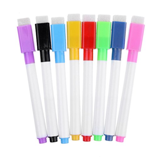 ZIRAN 1 Set Magnetischer Whiteboard-Stift Löschbarer Marker Büroschulbedarf 8 Farben Whiteboard-Marker Pen-Plastic von ZIRAN