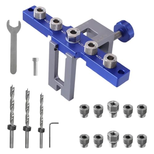 ZIRYXQ 5 Löcher 3-in-1 Bohrlokalisierer, Aluminium-Dübelvorrichtung, Werkzeug, Spleißen, Holzöffner-Set, Holzbearbeitungsloch von ZIRYXQ