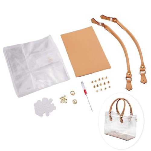 ZIRYXQ Durchsichtige PVC DIY Tragetasche Handtasche Making Kit, handgefertigte Geschenktüten Handwerk Zubehör Werkzeugset Geburtstag Urlaub DIY PVC Tasche von ZIRYXQ