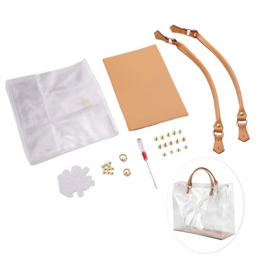 ZIRYXQ Durchsichtige PVC DIY Tragetasche Handtasche Making Kit, handgefertigte Geschenktüten Handwerk Zubehör Werkzeugset Geburtstag Urlaub DIY PVC Tasche von ZIRYXQ