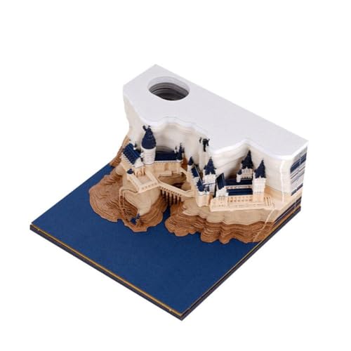 ZIRYXQ Kreativer 3D-Notizblock, 3D-Papierkunst-Notizblock, magisches Schloss, Schreibtisch-Notizblock, Papierschnitzerei, Kunst, Handwerk, Desktop-Dekoration für Home Office von ZIRYXQ