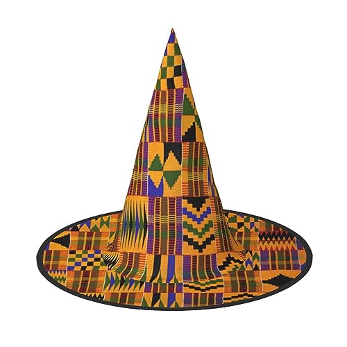 ZISHAK Afrikanischer Tribal-Hexenhut mit ethnischer Textur, trendiger Halloween-Hexenhut für Damen – ultimativer Partyhut für das beste Halloween-Kostüm-Ensemble von ZISHAK