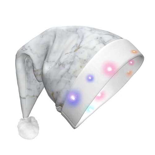 ZISHAK Hellschwarze Marmor-Weihnachtsmütze für Erwachsene, perfekt für Weihnachtsfeiern, Partys und Veranstaltungen von ZISHAK
