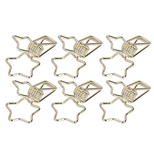 100 Stück Stern-Clips, Papier, langer Schwanz, kleine Metall-Clips, Cartoon-Clips, Papierklammern, Mini-Clip, Büroklammer für Zuhause, Büro, Clips (Gold) von ZIZEV