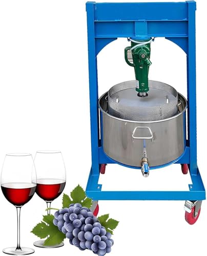 ZJFJMBD Hydraulische Obstpresse 2,1 Gallonen 8L, Edelstahl Apfeltraube Wein Apfelwein Saft Pressfass, 2 Tonnen Druckpresse, Hydraulischer Wagenheber von ZJFJMBD