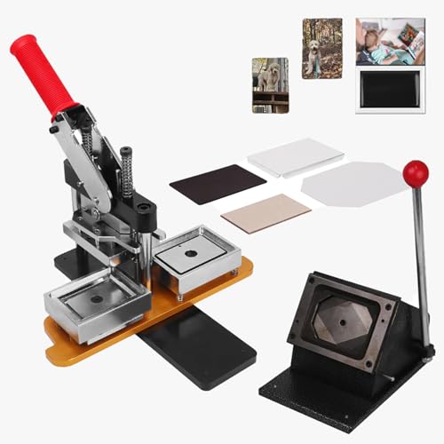 53 x 80 mm Fotomagnet-Maschinen-Kit, DIY-Kühlschrankmagnet-Pin-Maker-Maschine mit 150 Materialsätzen, Button-Button-Maker, zum Dekorieren von Kühlschränken, jede Eisenmöbelmaschine + 100 Stück von ZJHESXV