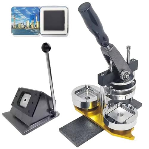 Kühlschrankmagnet-Button-Maker-Maschine mit Papierschneider, 50-mm-Button-Maker-Maschine mit 100 Verbrauchsmaterial-Sets, DIY-Kühlschrank-Fotomagnet-Maschine für Bild-Buttons, Geschenk-Buttons, Team- von ZJHESXV