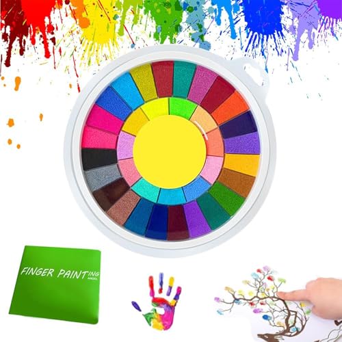 Lustiges Fingermalset, Fingerfarben für Kinder, abwaschbares Fingerfarbenset mit Buch für Kleinkinder, Fingerzeichenspielzeug, Lernset zum Selberbasteln als Geschenk für Jungen und Mädchen 36 Colors von ZJHESXV