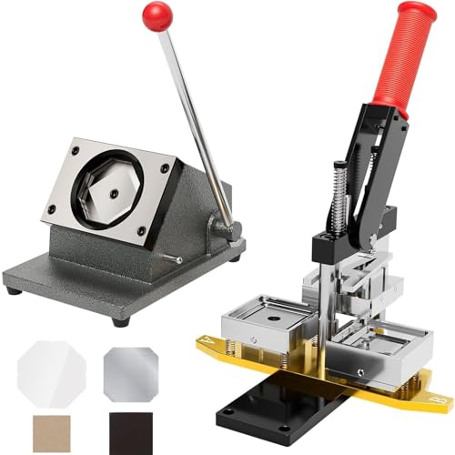 Quadratisches Kühlschrankmagnet-Pressmaschinen-Kit, 63,5 x 63,5 mm, DIY-Foto-Kühlschrankmagnet-Maker-Maschinen-Kit mit Pressmaschine + Papierschneider und 100/1000 Sets Verbrauchsmaterial, 63,5 * 63, von ZJHESXV