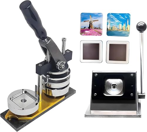 ZJHESXV 2 x 2 Zoll Buttonmaschine mit Papierschneider, Fotomagnetmaschine, DIY-Kühlschrankmagnet-Pin-Maker-Maschine, für Bild-Buttons, Geschenk-Buttons von ZJHESXV