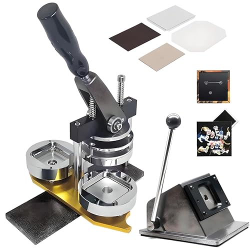 ZJHESXV Fotomagnetmaschine, quadratische Buttonpresse, 50 x 50 mm Kühlschrankmagnet-Button-Button-Button-Herstellung, professioneller Metall-Button-Maker, DIY-Kühlschrankmagnet-Pin-Maker-Maschine von ZJHESXV