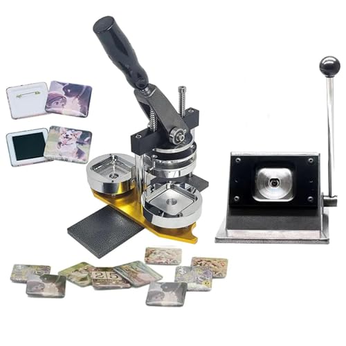 ZJHESXV Magnetherstellungsmaschine, 2 * 2 Zoll/5 * 5 cm Ultra-HD-Magnethersteller mit 100 Verbrauchsmaterialsätzen, DIY-Fotomagnetmaschine für Kühlschränke und jeden Ort von ZJHESXV