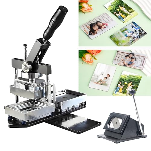 ZJHESXV Maschine zur Herstellung rechteckiger Kühlschrankmagnete, 3,5 x 2,5 Zoll DIY-Fotomagnet-Pressmaschine, Kühlschrankmagnet-Pressmaschinen-Kit mit Papierschneider und 100-teiligem Material von ZJHESXV