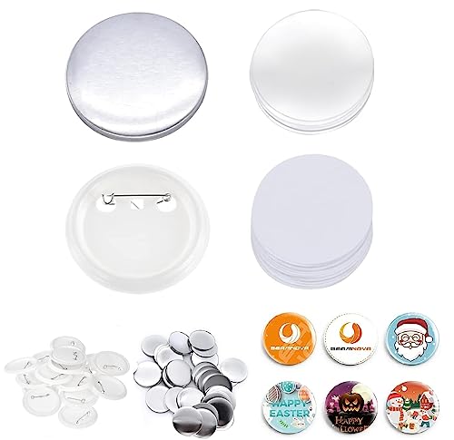 100er Set Buttonrohlinge, DIY Button Pins, Buttons Selber Machen, Button-Set mit Pin für Kleidung, Taschen,Rucksäcke Dekorationen (37mm / 1.46inch) von ZJT