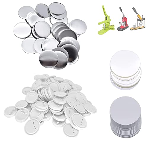 Buttonrohlinge, 200er Set 25mm DIY Pins Buttons Design EIN Abzeichen, Buttons Selber Machen, Button-Set mit Pin, für Bastel Handwerk und Handwerk Aktivitäten (25mm / 1inch) von ZJT