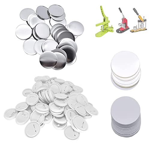 Buttonrohlinge, 200er Set 32mm DIY Pins Buttons Design EIN Abzeichen, Buttons Selber Machen, Button-Set mit Pin, für Bastel Handwerk und Handwerk Aktivitäten (32mm / 1.25inch) von ZJT