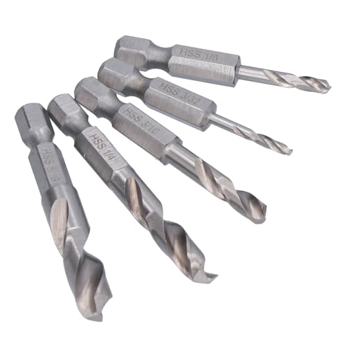 5 PCs Bohrerbits aus Hochgeschwindigkeitsstahl, Weastbeständigen, Starken Penetrationsloch Open Bohrbit SEX -Bohrer mit 1/4 -Zoll -Hex -Griff Zum Bearbeitung von Bohrungen, von ZJchao