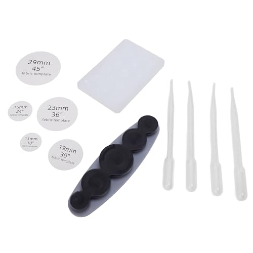 5-in-1-DIY-Knopfmacher-Set mit 5 Stoffvorlagen, Leimtropfenform und 4 Pipetten Zum Basteln, Geeignet Zum Nähen und Basteln, DIY-Knopfherstellungswerkzeug von ZJchao