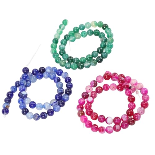 8 Mm Blaue, Grün-rosa Achat-runde Abstandsperlen für die Schmuckherstellung, Einzigartiges Set aus Edelsteinperlen, für Armbänder, Halsketten, Kristallaufreihungen, von ZJchao