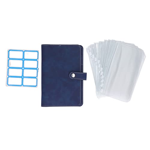 Bargeldbudget, Beschreibbare Etiketten, Transparente Taschen, Tragbarer A6 -Planer für Zuhause, Büro, Schule, Reisen, 6 Löcher, ca. 18,9 X 12,9 Cm (BLUE) von ZJchao