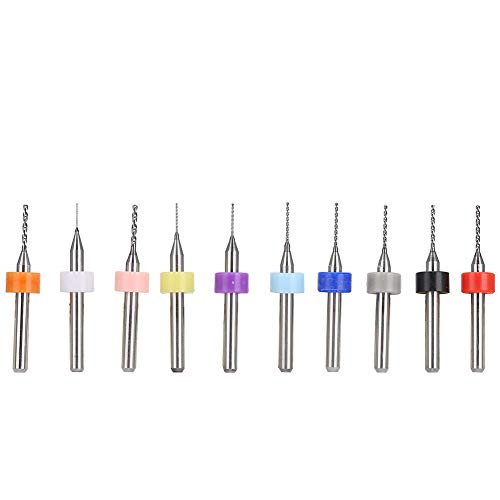 Bohrerbits, 10pcs 0,3-1,2 Mm Mini-Wolfram-Stahl-Bohrbits Kit Wolframstahl Drill Bit Bit Bits für PCB-Schaltkreisplatine von ZJchao