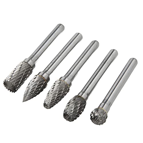 Carbid Burr Set, 5pcs Mm Doppelgeschnitten Wolfram Carbid Burr Datei Set Burr Set Carbid Burr Bit Bits für Maschinenluftfahrt Automobilschiff Chemische Handwerksschnitzerei von ZJchao