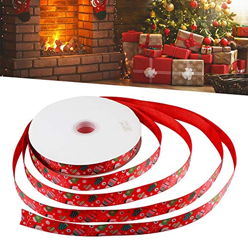 Deko-Zubehör, Weihnachtsbänder, 91,4 M, DIY-Kunsthandwerk, Geschenkverpackungsband, Polyester-Seide mit Weihnachtsdekoration für Zuhause (100 Yards/Rolle) von ZJchao