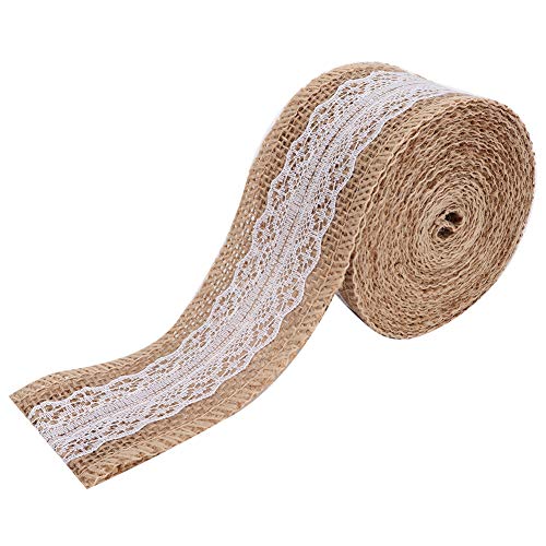 Die Perfekte Leinen-Spitzen Band Rolle, 5m Natürliche Farbe, Ideal für DIY-Handwerk und Handarbeit, Ideal für Hochzeits Dekoration, Heim Dekoration (493 x 493 cm / 194,1 x 194,1 von ZJchao