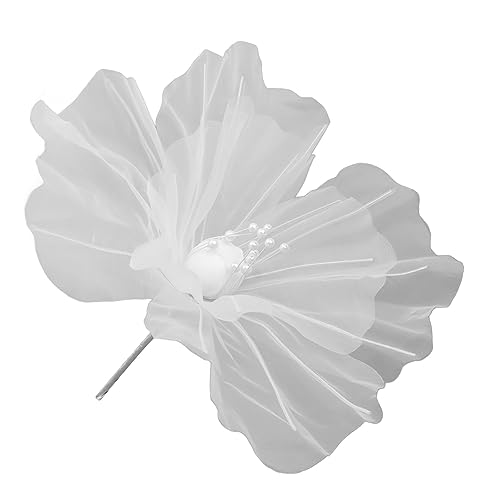 Gaze-Organza-Blume, Faltbar, Klein, Leicht, für Hochzeitsdekoration, Fotografie-Requisiten, 50 Cm Durchmesser, Handgefertigte Gaze-Blume mit Schöner Form (WHITE) von ZJchao