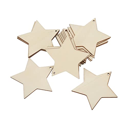 Holzstars für Handwerk, Holzstars für Handwerksstern Ornamente Glatt Touch 20pcs Holzsterne für Handwerk Nicht Antiallergisch Sternholzchips von ZJchao