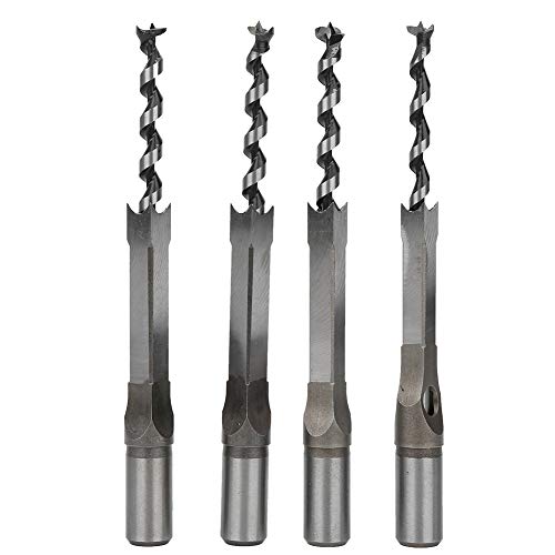 Laumpise Drill Bit, Quadrat -Loch -Bohrer Bit Lagerstahl Holzbohrwerkzeuge Set 4PCS Quadratlochbohrer für Holzhölzer und Zapfen Werkzeuge Stammvermeißelbohrer Bohrer 11-12,7 Mm von ZJchao