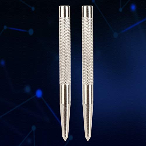 Mitte Punch, Metall Punch Tool 2PCS Positioning Center Punch Tapered Mitte Punch Set Hohe Härte 45# Stahlfeder Impact Force Center -Marker -Werkzeuge für Holz, Kunststoff, Glassls von ZJchao