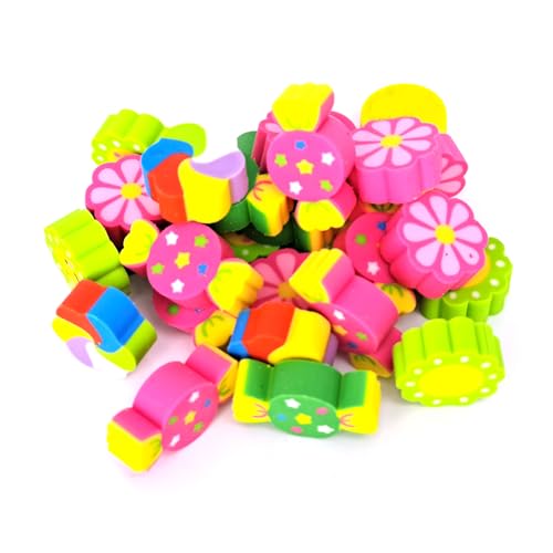 Radiergummis für, Mini -Radiergummi Niedliche Eraser Eraser Eraser mit Mini -Radiergummi Cooler Fun Desk Haustier Eraser für, Zufällige Farbe, Packung von 50 von ZJchao