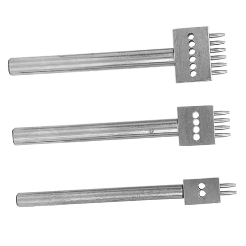 Stahl 3pcs Loch Punch Tool Set, 4 Mm 5 Mm 6 Mm 8 Mm Abstandsstanzwerkzeug, Hohe Härte Leder -Crafting -Kit mit Verschleißfestigkeit, Schlagfestigkeit, für Lederschnitztechniken, von ZJchao