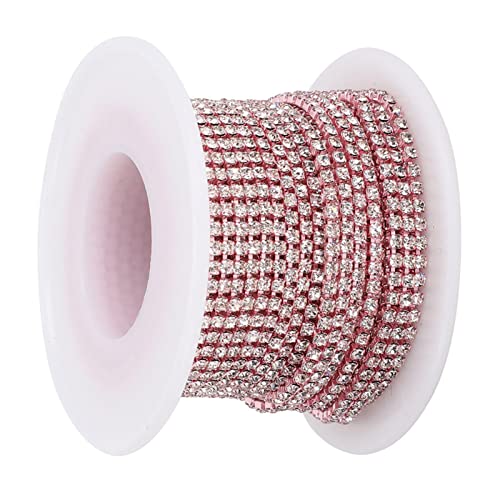 Strasskette 10 Yards, Farbe Strasskette Strasskette Farbe DIY Handyschale Kleidung Ornament Dekoration Zubehör Ss6/6,5 (Rosa) von ZJchao