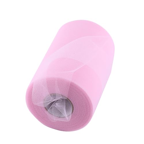 Tüllrolle, 100 Yards, weiß, mit 15 Cm Breite, für Hochzeitsdekorationen und Bastelprojekte, aus 100% Polyestergewebe, Bequem zu Verwenden (PINK) von ZJchao