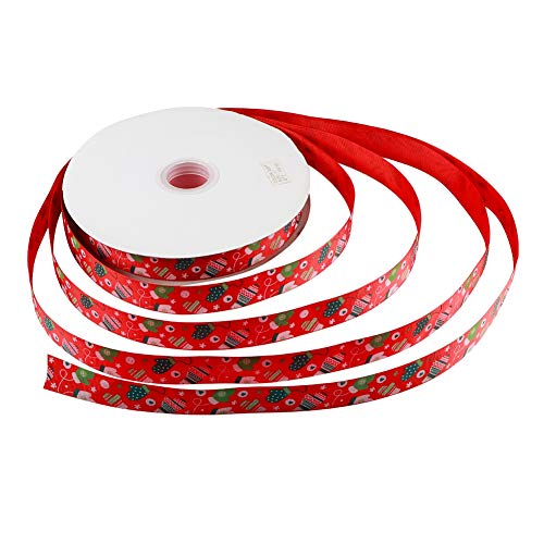 Weihnachtsbänder, DIY-Geschenke, die Dekoratives Zubehör für die Hochzeitsfeier Verpacken, Hochwertiges Polyester-Seidenmaterial, 100 Yards, (100 Yards/Rolle) von ZJchao