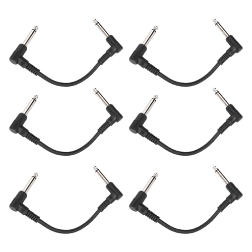 ZJchao 6-Zoll-Gitarren-Patchkabel, Platzsparende PVC-Ummantelung für E-Gitarre, Bassgitarre, Keyboard, Pedaleffekte, Verstärker, Mixer, Lautsprechersysteme (BLACK) von ZJchao