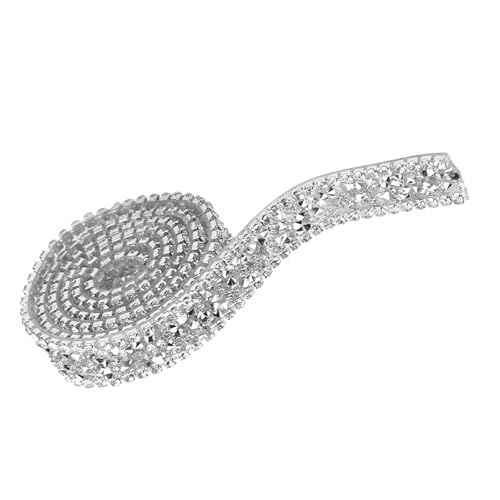 ZJchao Kristall-Strass-Applikationen, Strass-Band Sp 15 Mm, Diamant-Mesh-Wickelrolle, Funkelnde Kristall-Strass-Band-Dekoration (mineralisches Silber) von ZJchao