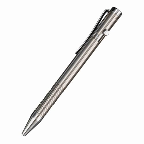 ZJchao Titan-Stift, Titanlegierungs-Bolzenstift, Bolzenmechanismus-Stift, Metallstift, Taschen-Kugelschreiber aus der Business-Kollektion, Einziehbarer Kugelschreiber aus Metall für den von ZJchao