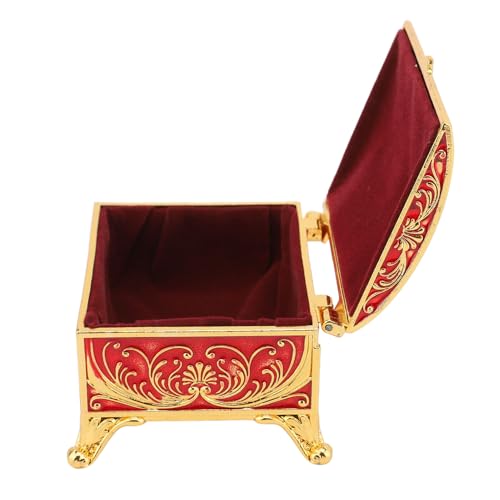 ZJchao Vintage Emaille Schmuckschatulle Gold Rot Andenken Schmuck Organizer für Ohrringe Ringe von ZJchao