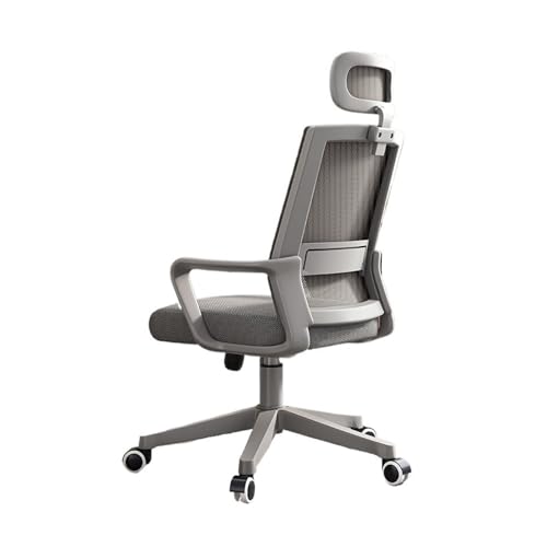 Schreibtischstuhl Bürostuhl, ergonomischer Schreibtischstuhl, Gaming-Stuhl mit Netzstoff und hoher Rückenlehne, großer und hoher, bequemer Home-Office-Stuhl for Männer und Frauen Ergonomischer(Grigio) von ZKALQECNF