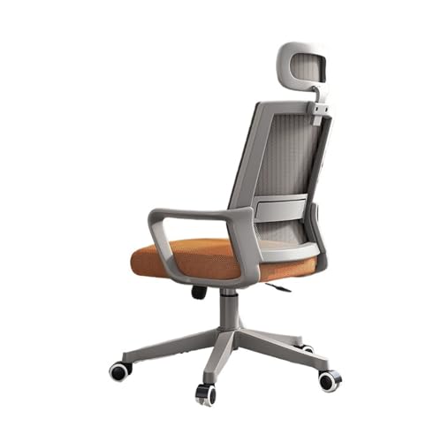 Schreibtischstuhl Bürostuhl, ergonomischer Schreibtischstuhl, Gaming-Stuhl mit Netzstoff und hoher Rückenlehne, großer und hoher, bequemer Home-Office-Stuhl for Männer und Frauen Ergonomischer(Orange) von ZKALQECNF